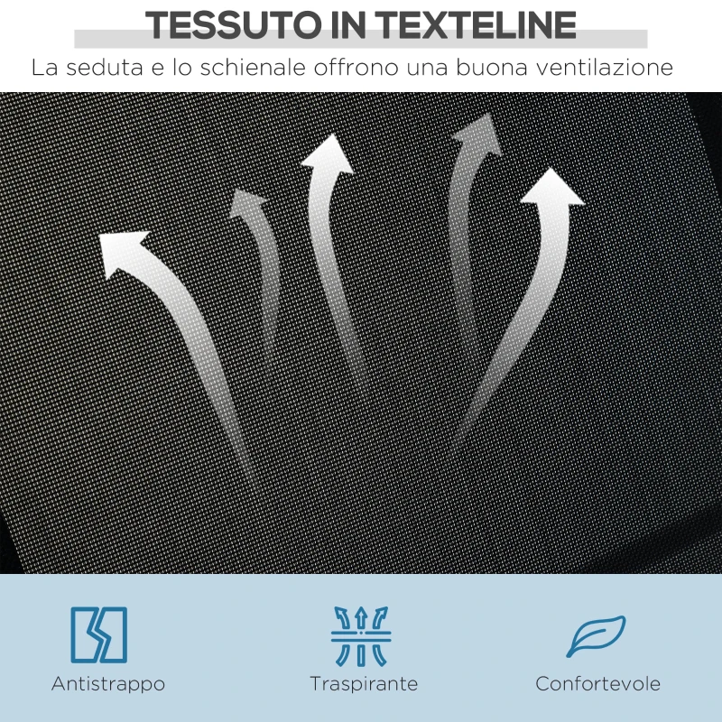 Outsunny Dondolo da Giardino a 3 Posti in Metallo, Tetto Parasole Rimovibile e Lavabile, Nero e Argento, 171x108x154cm