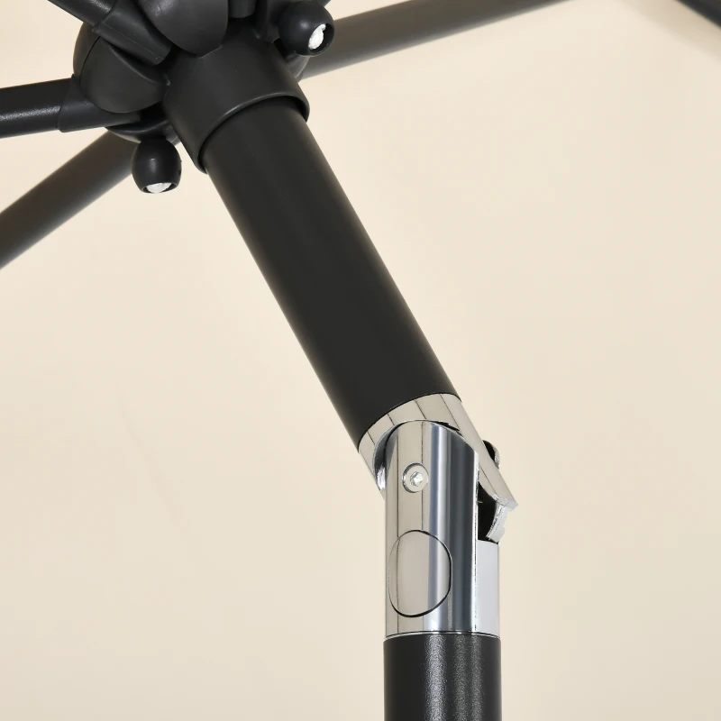 Outsunny Set da Giardino 8 Pezzi con Sedie, Ombrellone e Tavolo con Piano in Vetro