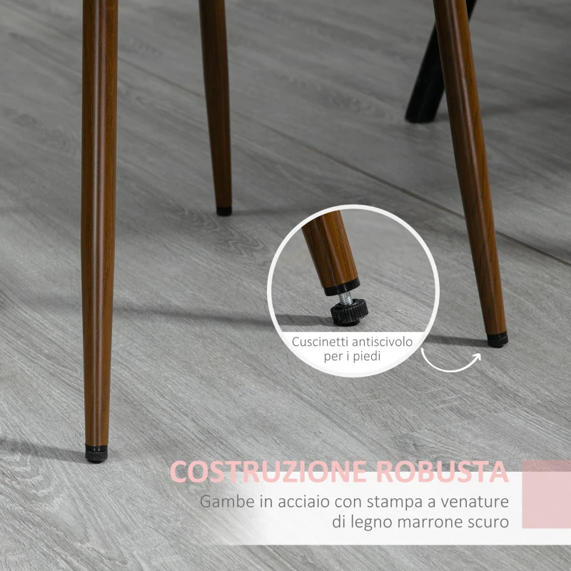 HOMCOM Sedie da Cucina Imbottite, Set 4 Pezzi in Poliestere e Acciaio, 47x55x86 cm, Grigio