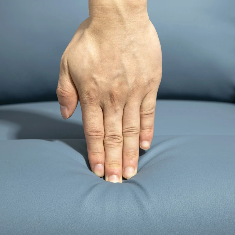 HOMCOM Poltrona Alzapersona Reclinabile a 145° con Telecomando e Poggiapiedi, in Pelle PU Azzurro, 67x95x105 cm