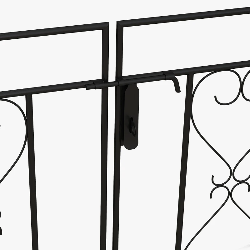 Outsunny Arche de Jardin avec portillon Arche à rosiers Style Fer forgé dim. 114L x 36l x 232H cm métal époxy Noir