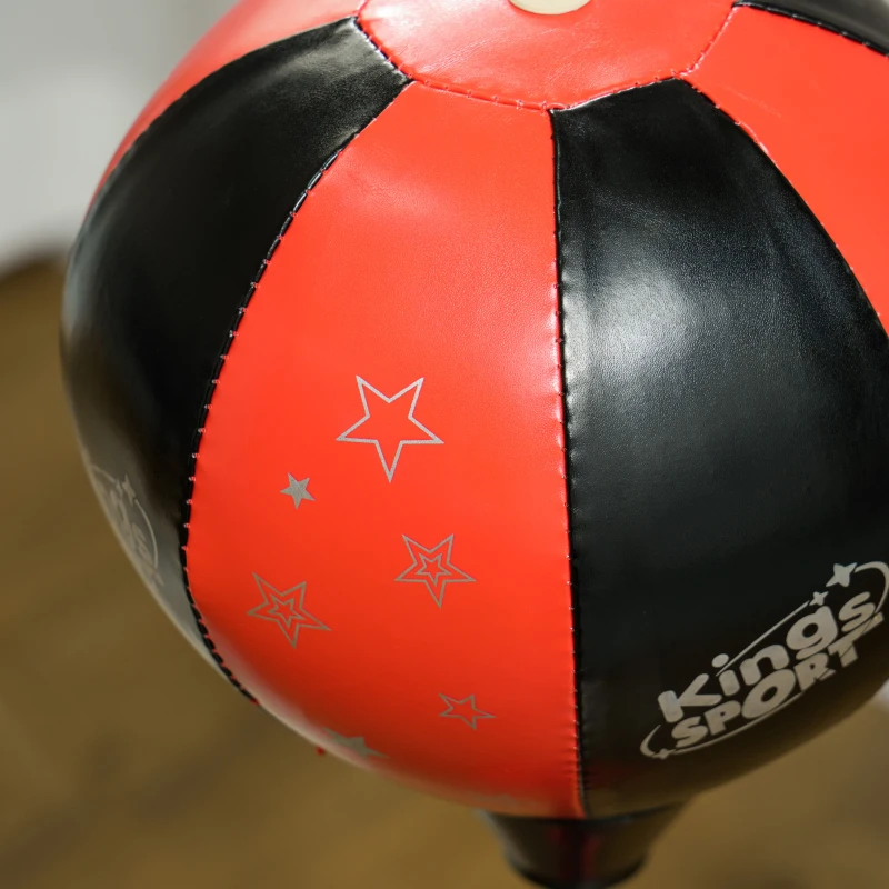 AIYAPLAY Saco de Boxeo para Niños de +5 Años con Guantes de Boxeo Altura Ajustable de 68-102 cm y Base Rellenable Rojo