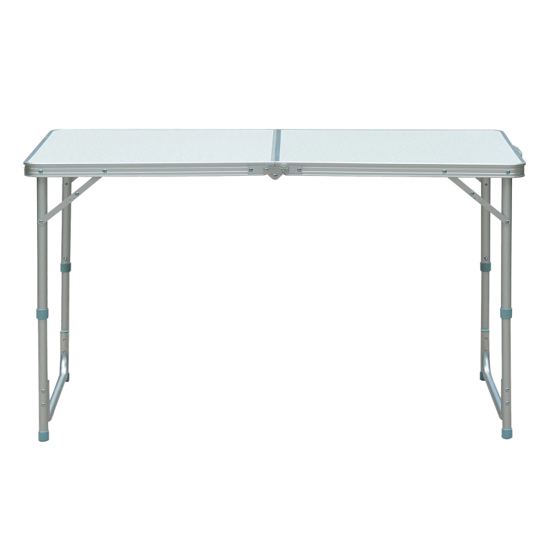 Outsunny Mesa de Camping Plegable convertible en Maleta Altura Regulable para Picnic 120x60x54-70 cm con Marco de Aluminio
