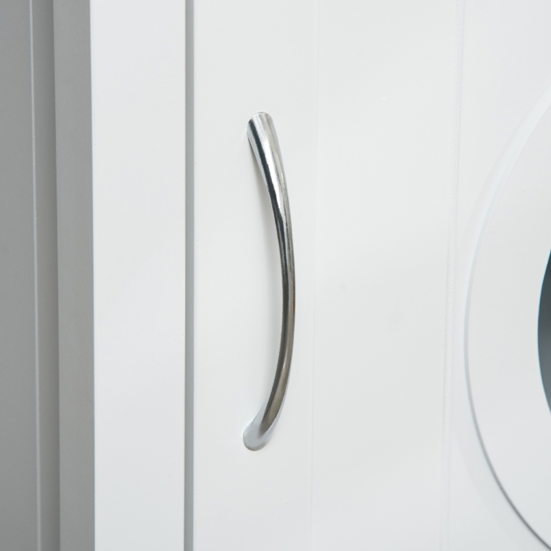 PawHut Casa para Gatos de Madera Mueble Arenero para Gatos 2 en 1 con Armario de Almacenaje Encimera Amplio Puerta con Orificio de Entrada 51,5x48,2x51 cm Blanco