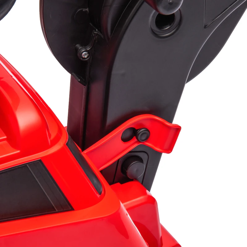 HOMCOM 3-in-1 Aufsitzbagger für Kinder 1,5 bis 4 Jahre, Musikfunktion, Schwarz/Rot