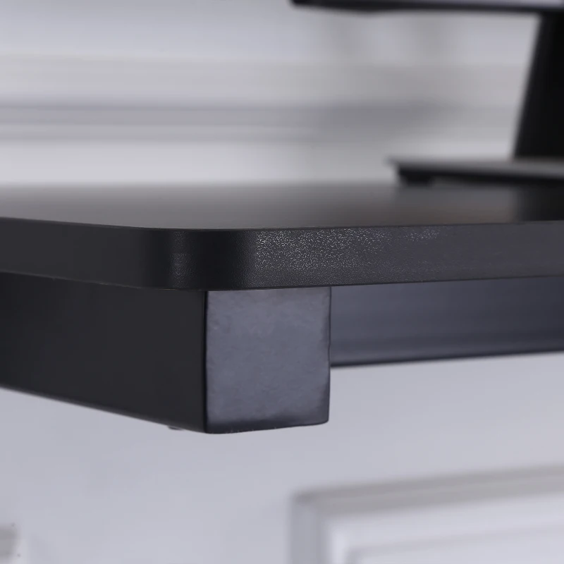 Vinsetto Schreibtisch Computertisch höhenverstellbar Handkurbellift Stehschreibtisch Bürotisch Verstellbare Fußstützen Metall Schwarz 120 x 60 x 72-117 cm