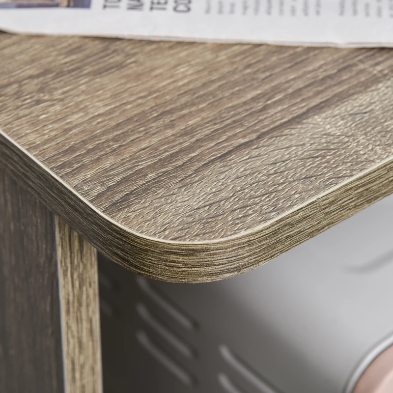 HOMCOM Kitchen Storage Unit, Modern Microwave Stand Trolley Cart, Sideboard with Cabinet,  Locking Wheels, Shelf for Living Room, Dining Room, Grey