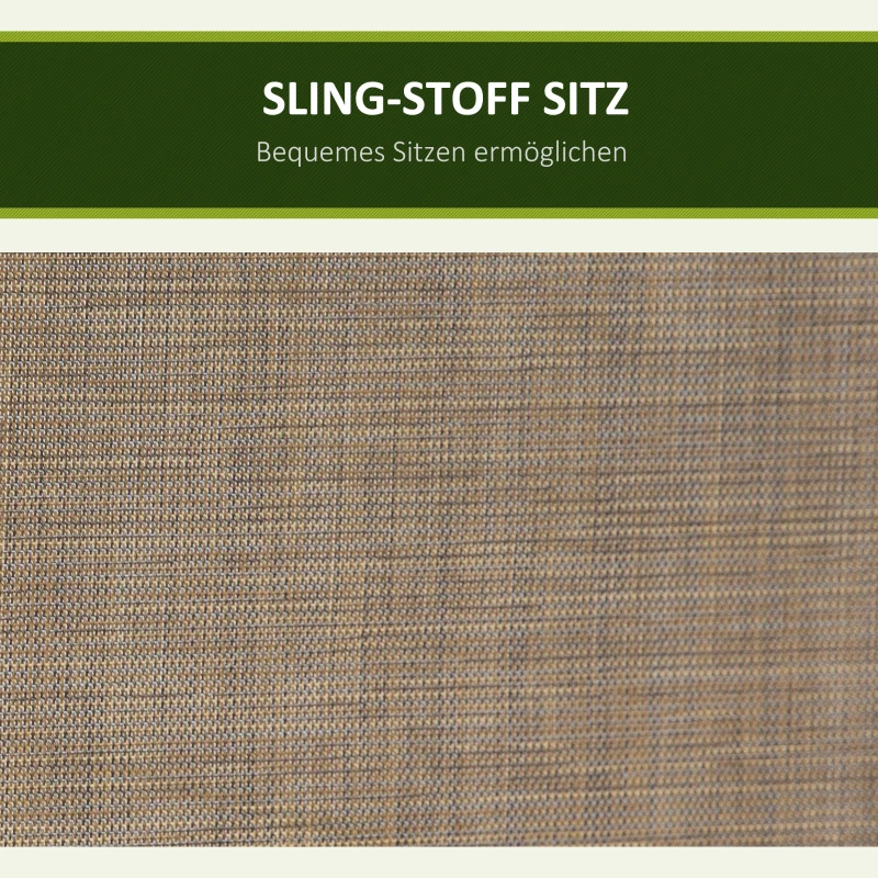 Outsunny 3-Sitzer Hollywoodschaukel, Gartenschaukel mit Sonnendach, Schaukelbank mit Ablage, Aluminium, 196 x 128 x 172 cm, Braun(m-5)