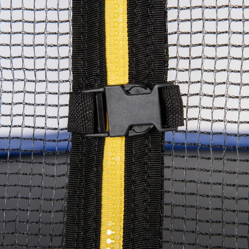HOMCOM Trampolin Ø345 cm Gartentrampolin mit Sicherheitsnetz Randabdeckung gepolstert Stahl Schwarz+Blau bis 100 kg