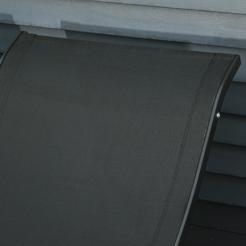 Outsunny Set 2 Sdraio da Giardino Pieghevoli, Lettino Prendisole in Alluminio e Textilene, 61x165x63cm