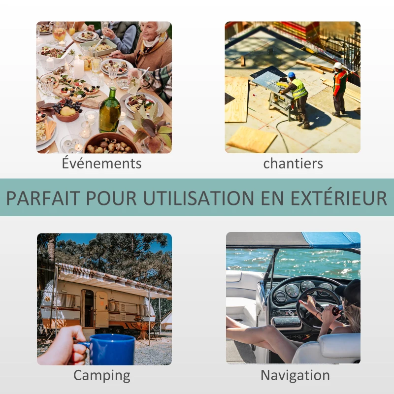 Outsunny Évier de camping portable, lavabo portable pour camping, station lavage avec roues, distributeur de savon et porte serviettes, lavabo mobile pour événements en plein air, gris