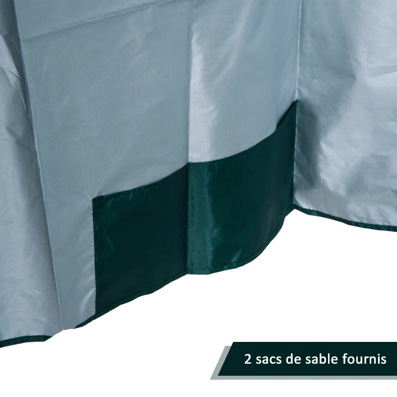 Outsunny Parasol de plage Ø 2,2 x 2,2 cm protection UV sac transport, sardines et lestage intégrés vert foncé