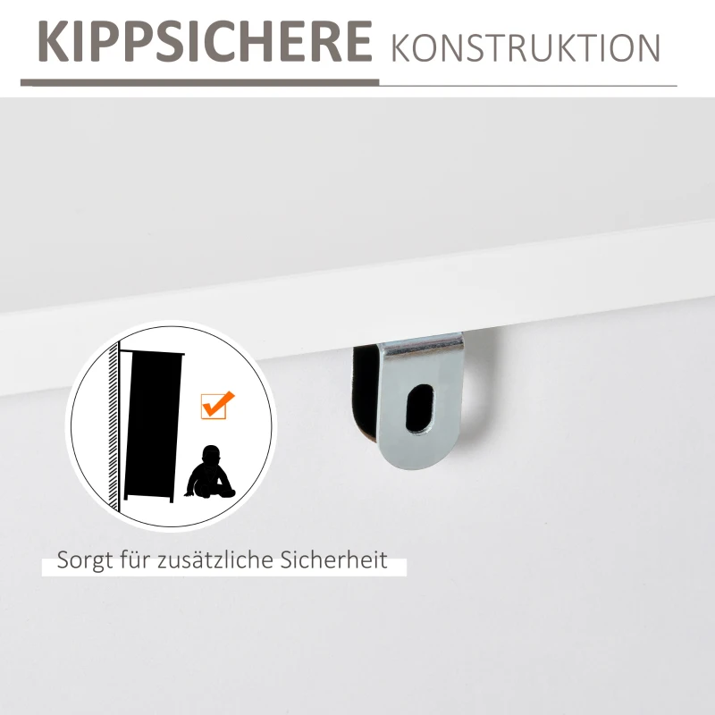 HOMCOM Sideboard Kommode moderner Beistellschrank mit Schränke und Schubladen Goldsockel viel Stauraum Weiß MDF Stahl 120 x 40 x 76 cm