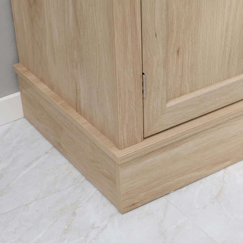 HOMCOM Alacena de Cocina con 4 Puertas 1 Cajón y Estante Abierto Mueble Auxiliar para Microondas 74x39,5x183 cm Roble(m-7)