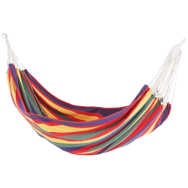 Outsunny Hamaca para Jardín 210x150 cm Hamaca Colgante Portátil Carga Máx. 180 kg para Acampar Piscina Camping Rayas Multicolor