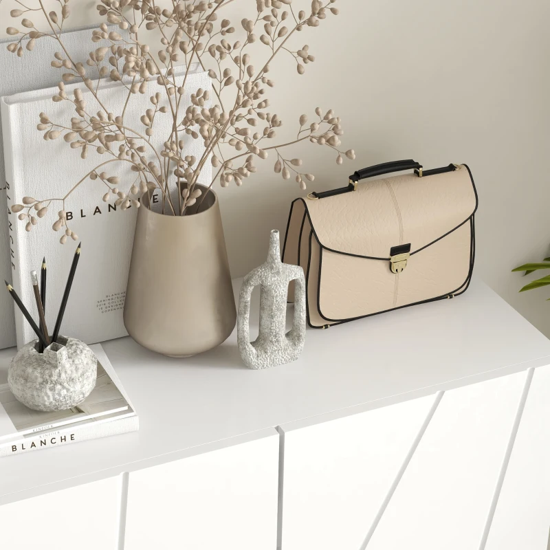 HOMCOM Scarpiera Moderna per 15-20 Paia di Scarpe, Ripiani Regolabili e Chiusura Ammortizzata, 72x31.5x95 cm, Bianco