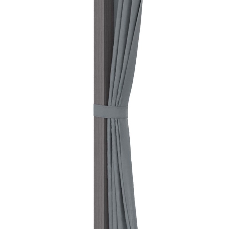 Outsunny Tonnelle de jardin pour terrasse avec 4 parois latérales double toit protection solaire 3 x 3 m gris