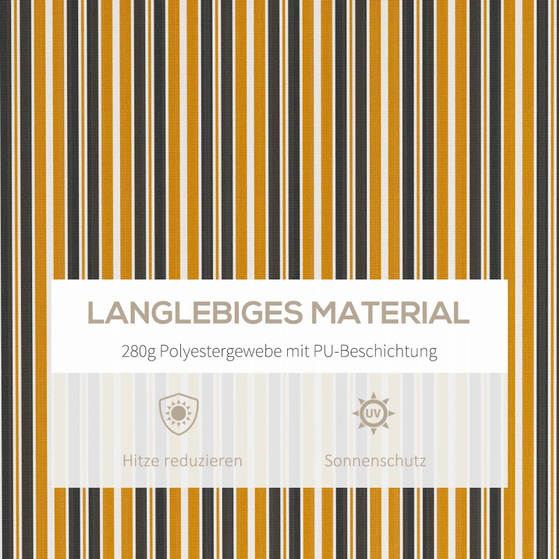 Outsunny Markise Sonnenschutz Sonnendach, 3, 5 m x 2,5 m, Gelb + Grau