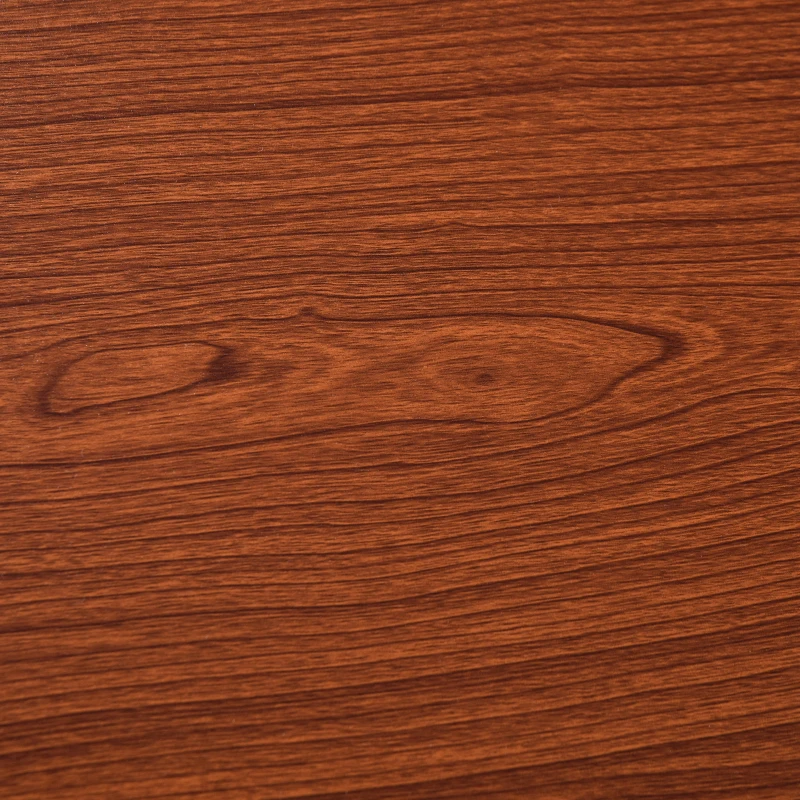 HOMCOM L-Shaped Corner Work Desk Gaming Office w/ Steel Frame CPU Rack Keyboard Tray Space-Saving Melamine Coating Computer Home Workstation Brown