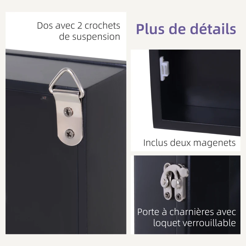 HOMCOM Frame box T-frame cadre en bois pour maillot avec cintre porte acrylique interne feutre 60L x 80H cm noir