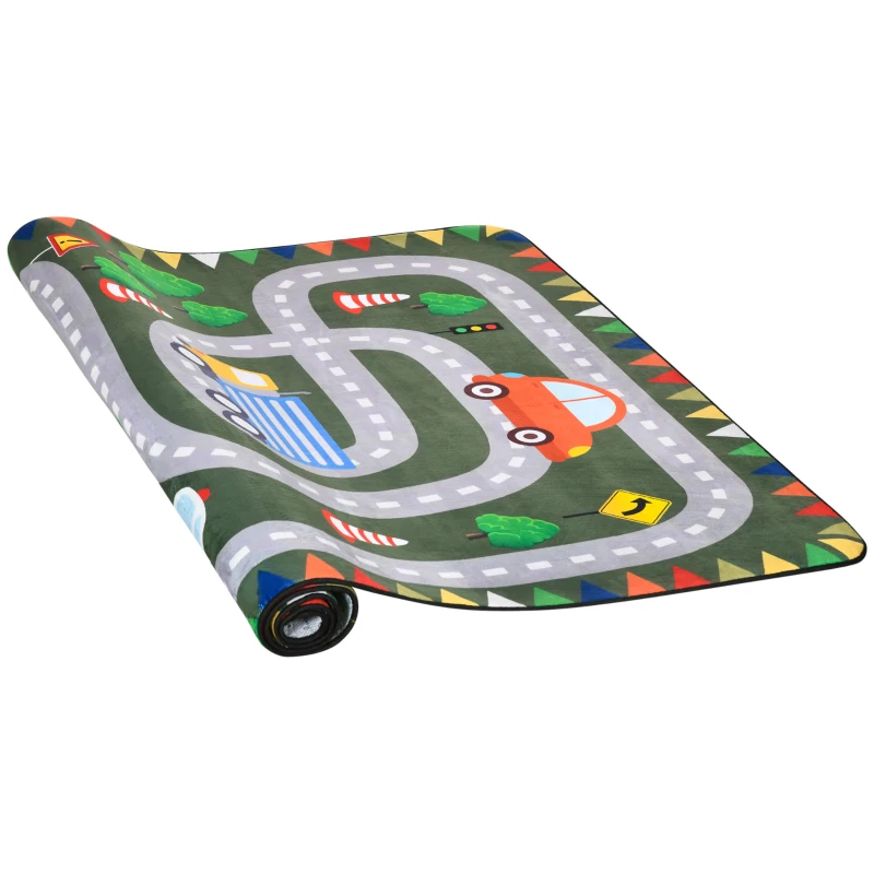 ZONEKIZ Alfombra de Juego para Niños Alfombra Infantil con Carreteras para Dormitorio Sala de Juegos 230x160 cm Multicolor