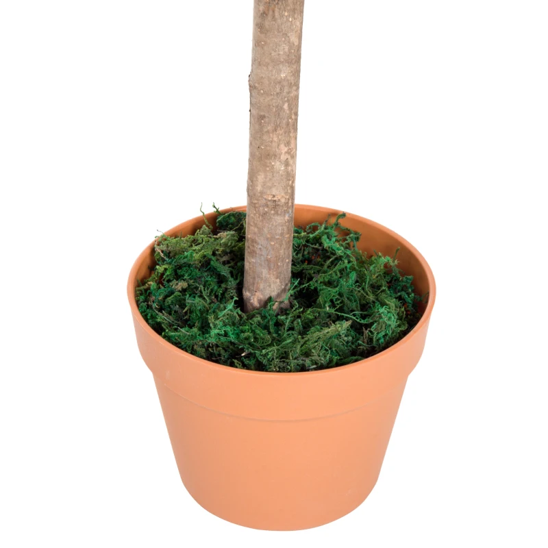 Outsunny Olivo Artificial 90cm con Cañas Naturales Árbol Planta Sintética Decorativa con Maceta Casa Jardín Decoración PE