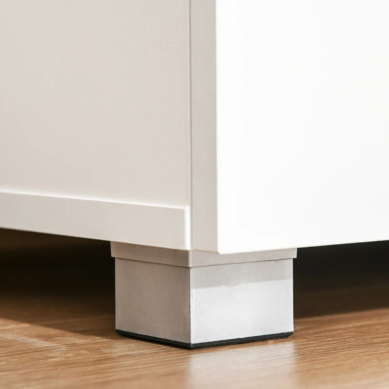 HOMCOM Mueble Auxiliar de Cocina Mueble para Microondas Aparador de Cocina con Cajón Estantes 3 Puertas 3 Compartimientos Diseño Anti-vuelco para Comedor 90x40x120 cm Blanco(m-8)