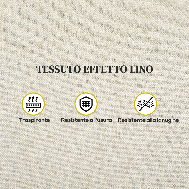 HOMCOM Poltrona Relax Reclinabile Manuale con Poggiapiedi in Tessuto e Imbottitura Spessa, Beige