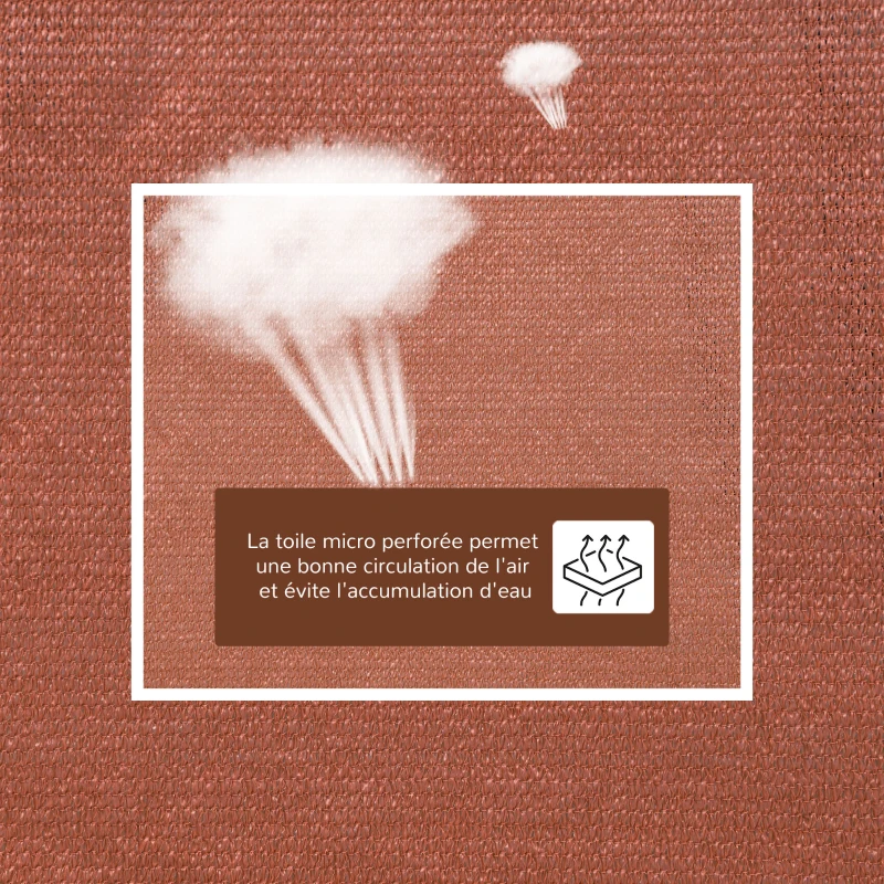 Outsunny Voile d'ombrage rectangulaire 3 x 3 m polyéthylène Haute densité Protection UV Avec sac de rangement - Coloris rouille