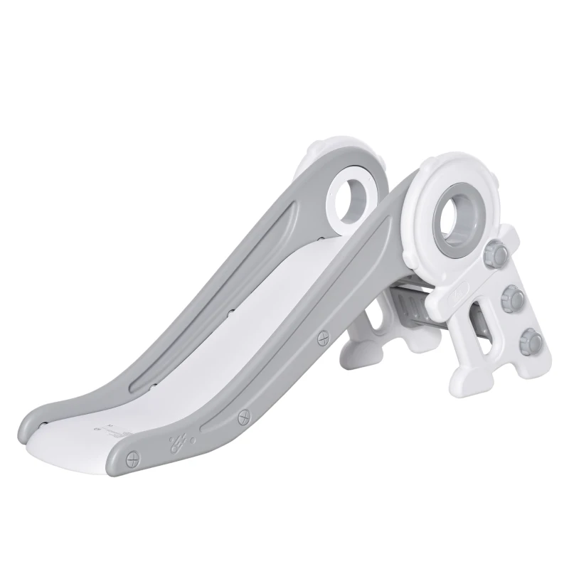 HOMCOM Kinderrutsche Babyrutsche Indoor-Rutsche faltbare Spielzeugrutsche Cartoon-Astronautenform für 1-3 Jahre Kinder verlängert sicher Dreiecksstruktur PE Grau 133x52x58 cm