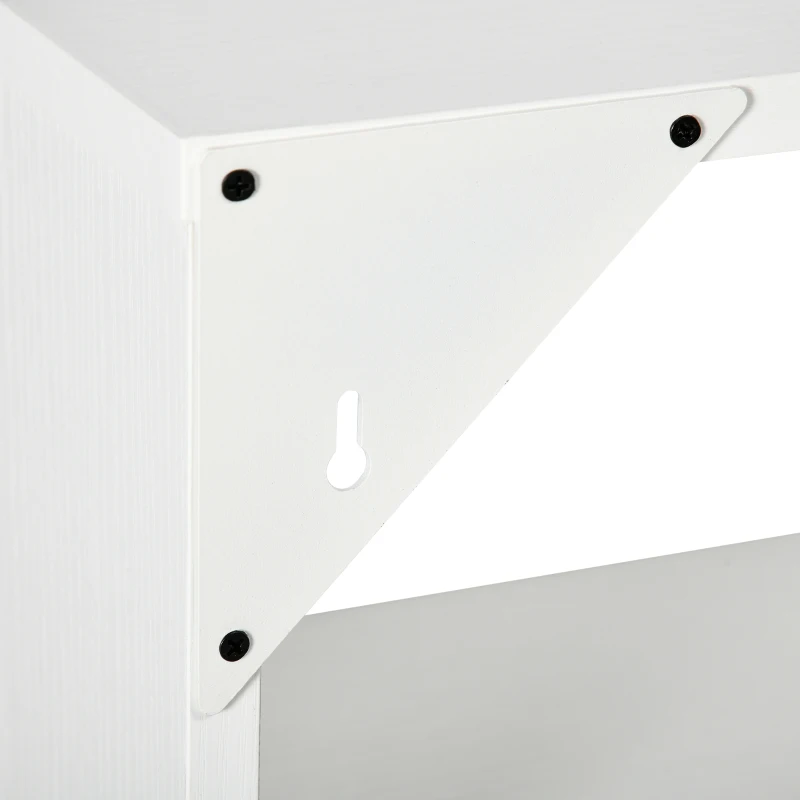HOMCOM Libreria a Muro Moderna in Legno a 4 Livelli, 94x19.5x80cm, Bianco