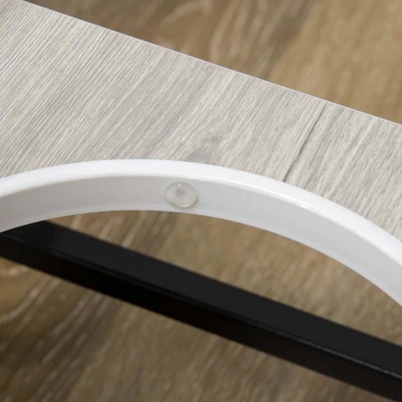 PawHut Comedero Elevado para Perros con Altura Ajustable 2 Cuencos Tapete y Alimentador Lento 60x33x10-31,5 cm Gris