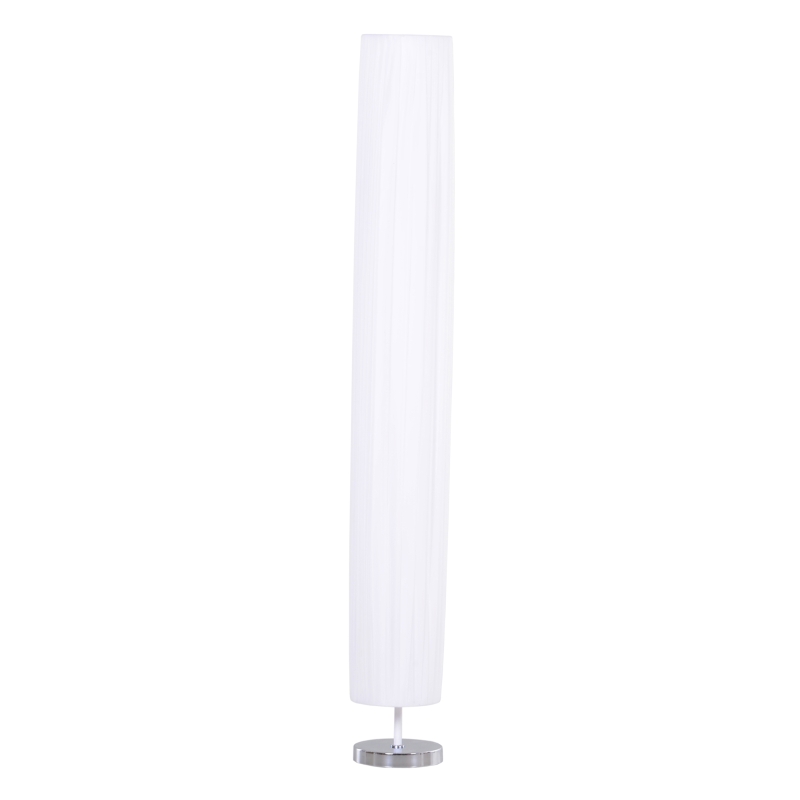 HOMCOM Stehleuchte Stehlampe Standlampe Standleuchte E27, Edelstahl+Polyester, Weiß, Φ15x120cm