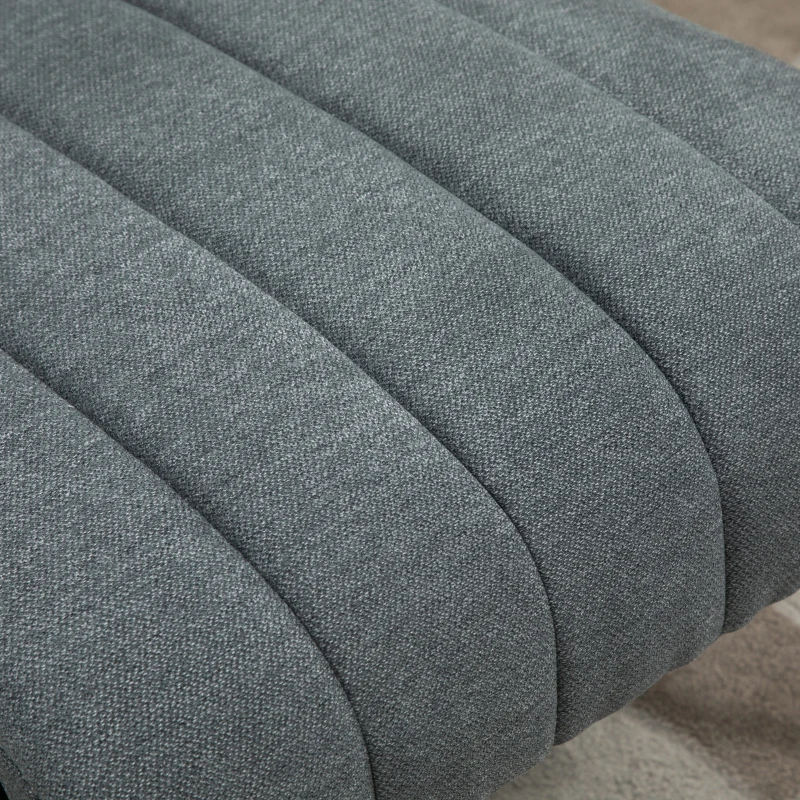 HOMCOM Einzelsessel Polstersessel Sessel Sitzmöbel Samtoptik Retrodesign Metall Schaumstoff Grau+Schwarz 59 x 75 x 77 cm