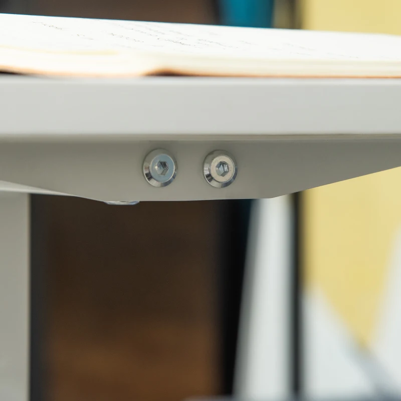 HOMCOM Laptop Table Height Adjustable, Mobile Laptop Stand with Wheels, Sofa Side Table for Home Office, White