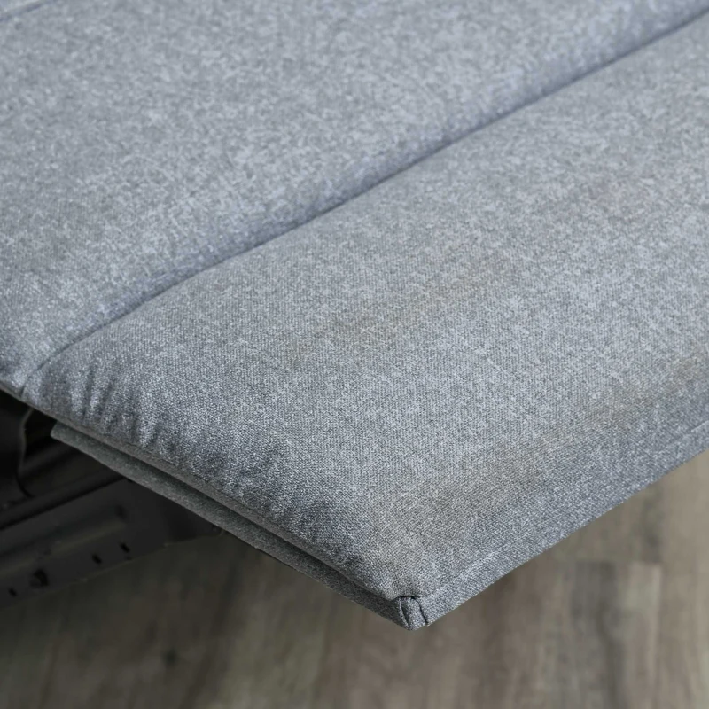 HOMCOM Relaxsessel Fernsehsessel mit Liegefunktion Liegesessel Sessel mit Verstellbarer Rückenlehne, Fußstütze TV-sessel mit Leinenoptik für Wohnzimmer Schlafzimmer, Hellgrau