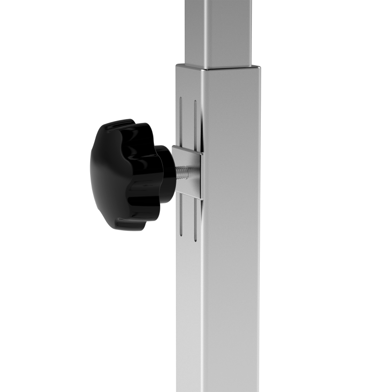 HOMCOM Mesa Auxiliar con Ruedas con Altura Ajustable y Marco de Metal Carga 20 kg 77x40x76-100 cm Negro y Plata