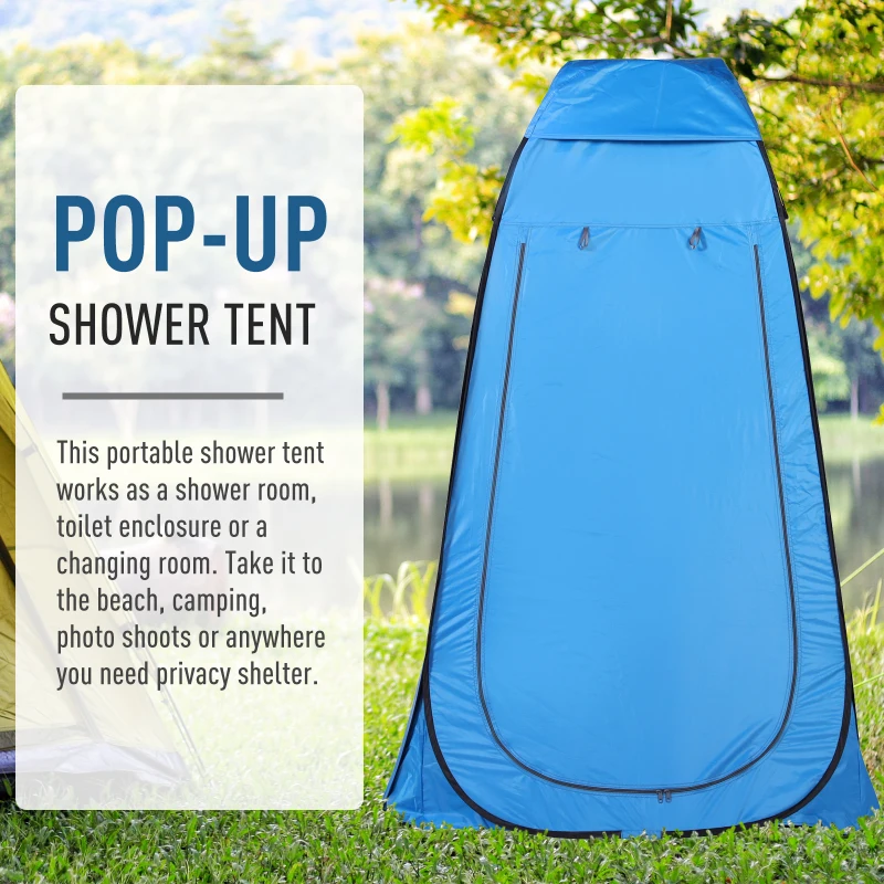 Outsunny Pop Up Shower Tent Camping Toilet  Privacy for Outdoor Changing Dressing Fishing Bathing Storage Room Tents, Portable with Carrying Bag