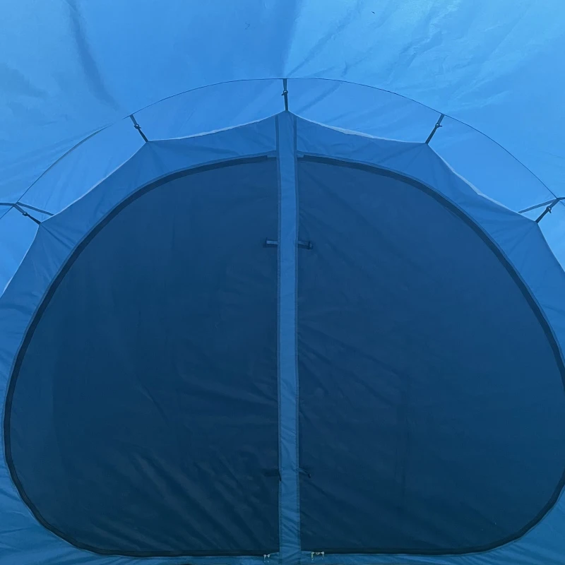 Outsunny Tenda da Campeggio per 5-6 Persone con 2 Porte, Finestre e Tasche Portaoggetti, 475x315x215 cm, Blu