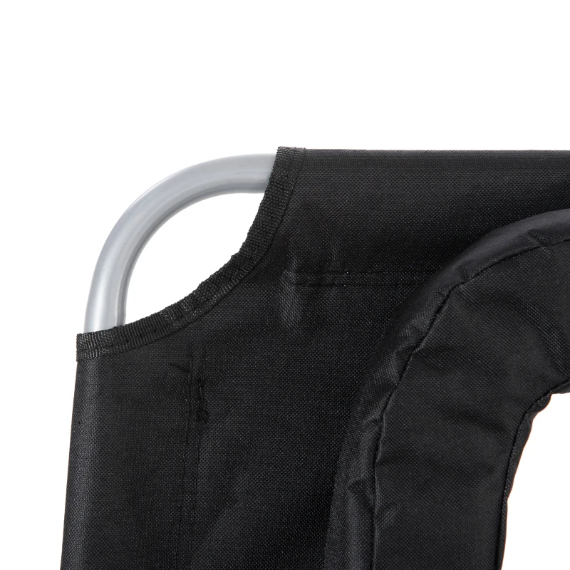 Outsunny Chaise longue pliante avec appui-tête à trou pour la lecture et dossier Inclinable en tissu Oxford noir