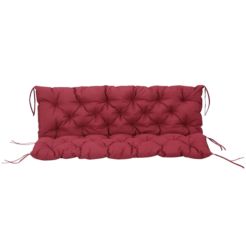 Outsunny Coussin Matelas Assise Dossier pour Banc de Jardin balancelle canapé 3 Places Grand Confort 150 x 98 x 8 cm Rouge