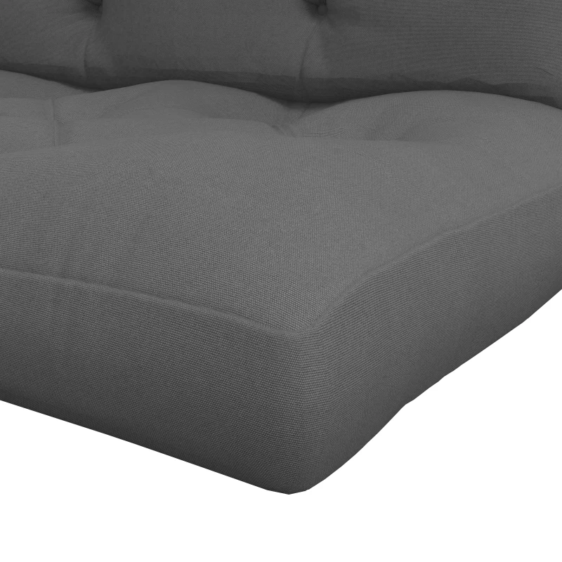 Outsunny Lot de 2 coussins assise et dossier pour banc banquette, palette 2 places dim. 120L x 80l x 12H cm Polyester Gris