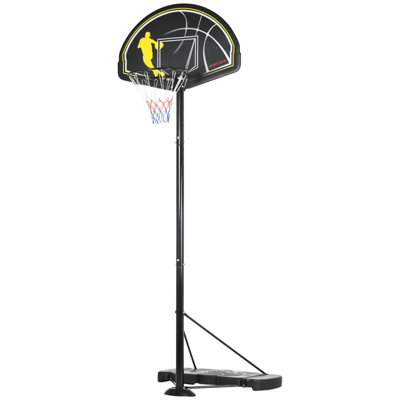SPORTNOW 2.3-3m Basketball Hoop and Stand with High Strength PE Backboard and Weighted Base, Portable on Wheels