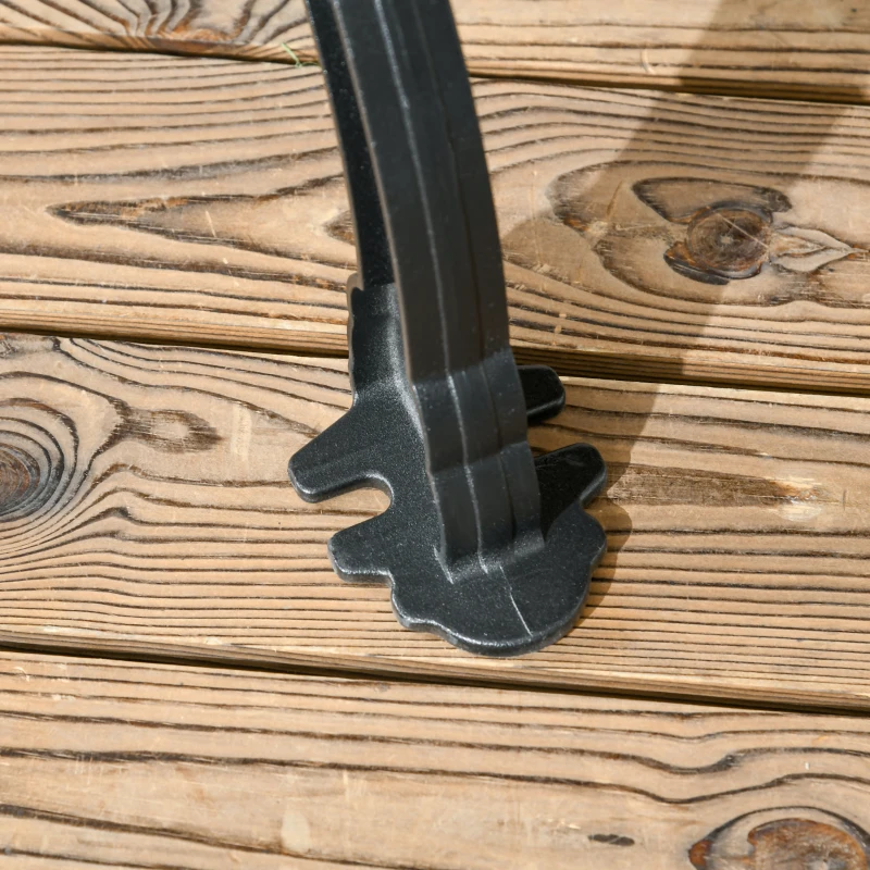 Outsunny Sitzbank für 2 Personen, dekorative Armlehnen, für Garten & Terrasse, Gussaluminium+Naturholz, 120 x 64 x 79 cm, Teak