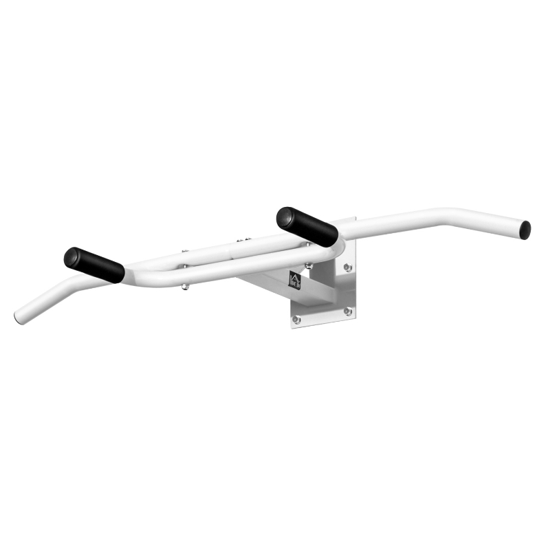 HOMCOM Barra Trazioni da Muro e Parete  Multifunzionale 118 × 44 × 20cm Bianco