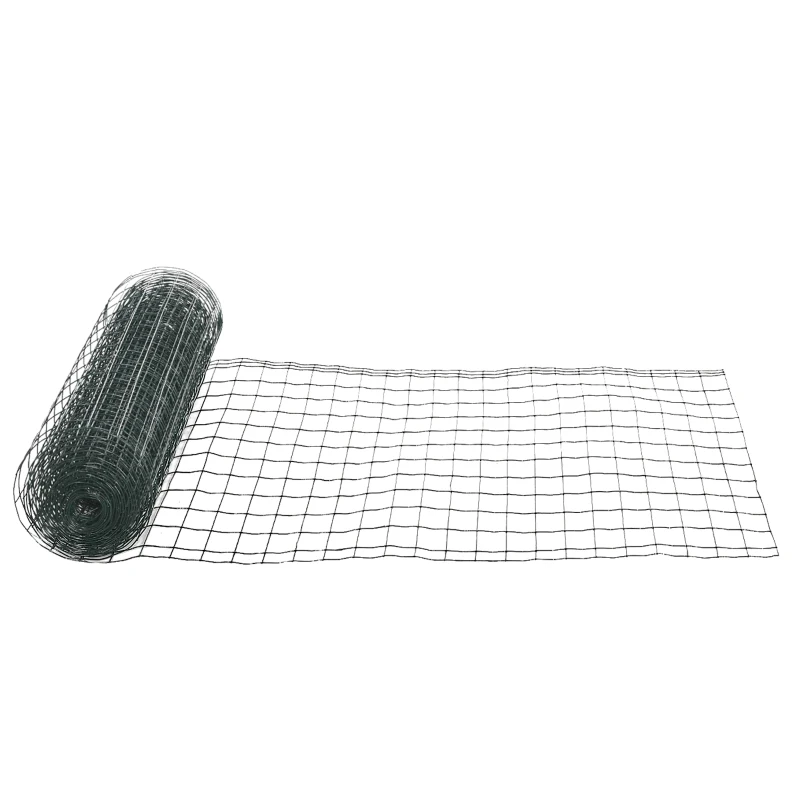 PawHut Maschendrahtzaun 1,22m Höhe 10 m Längen 100 x 50mm Maschenweite 2.1 mm Drahtstärke Drahtzaun aus Stahl Drahtgeflecht Maschendraht Gartenzaun Drahtgitter Kaninchendraht für Garten, Haus, Hof