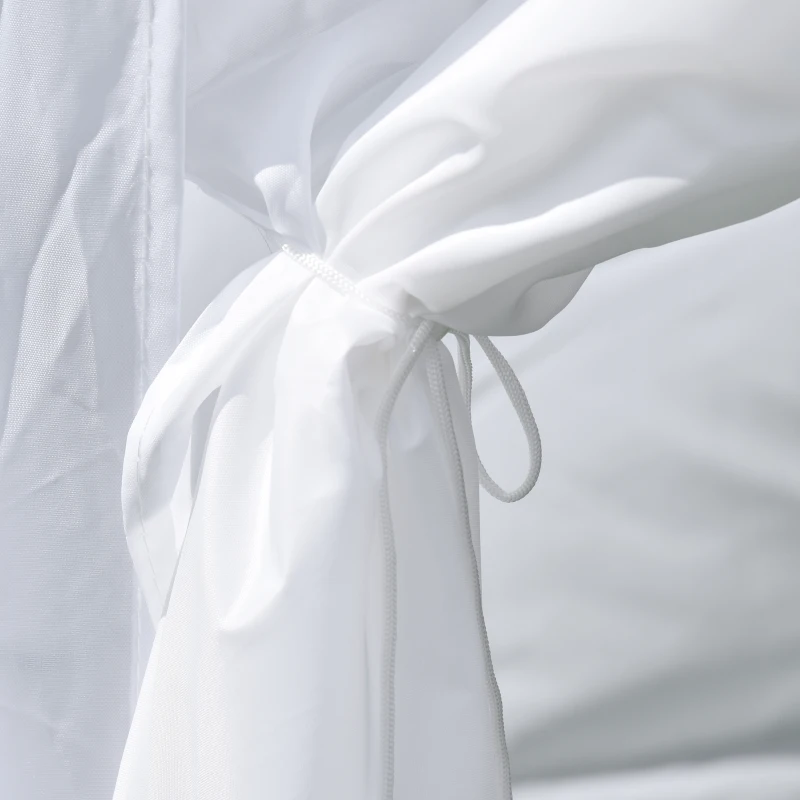 Outsunny Faltpavillon, Bierzelt, 4 abnehmbare Seitenwände, 2 Fenster, Metallrahmen, 2 x 2m, Weiß