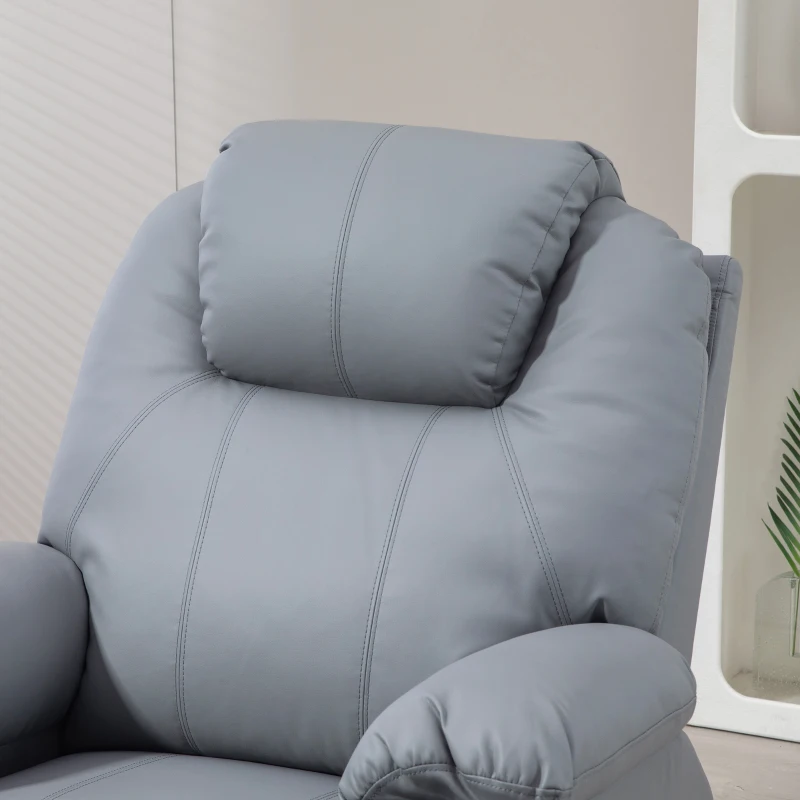 HOMCOM Massagesessel Aufstehhilfe Seniorensessel, 8 Massagemodi, neigbare Rückenlehne, 88c m x 99 cm x 106 cm,Grau(m-9)