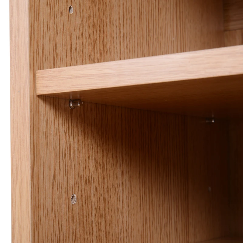 HOMCOM Mehrzweckschrank Standschrank Standregal Dekoschrank Bücherregal Schrank Holz Natur + Weiß 80 x 32 x 91 cm