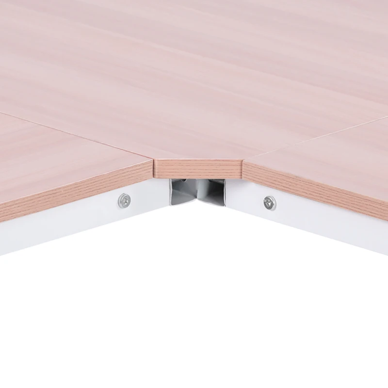 HOMCOM Scrivania Angolare a L con Piedini Regolabili, Scrivania pc in Legno e Acciaio, 150x150x76 cm, Rovere